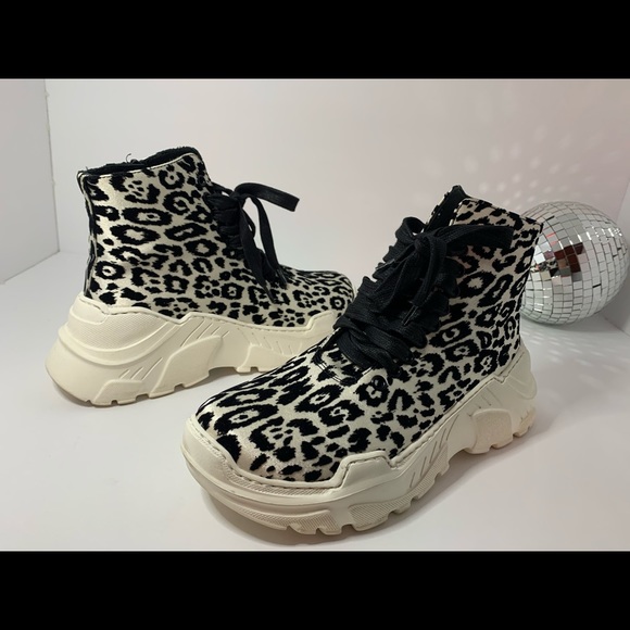 leopard sneaker boots